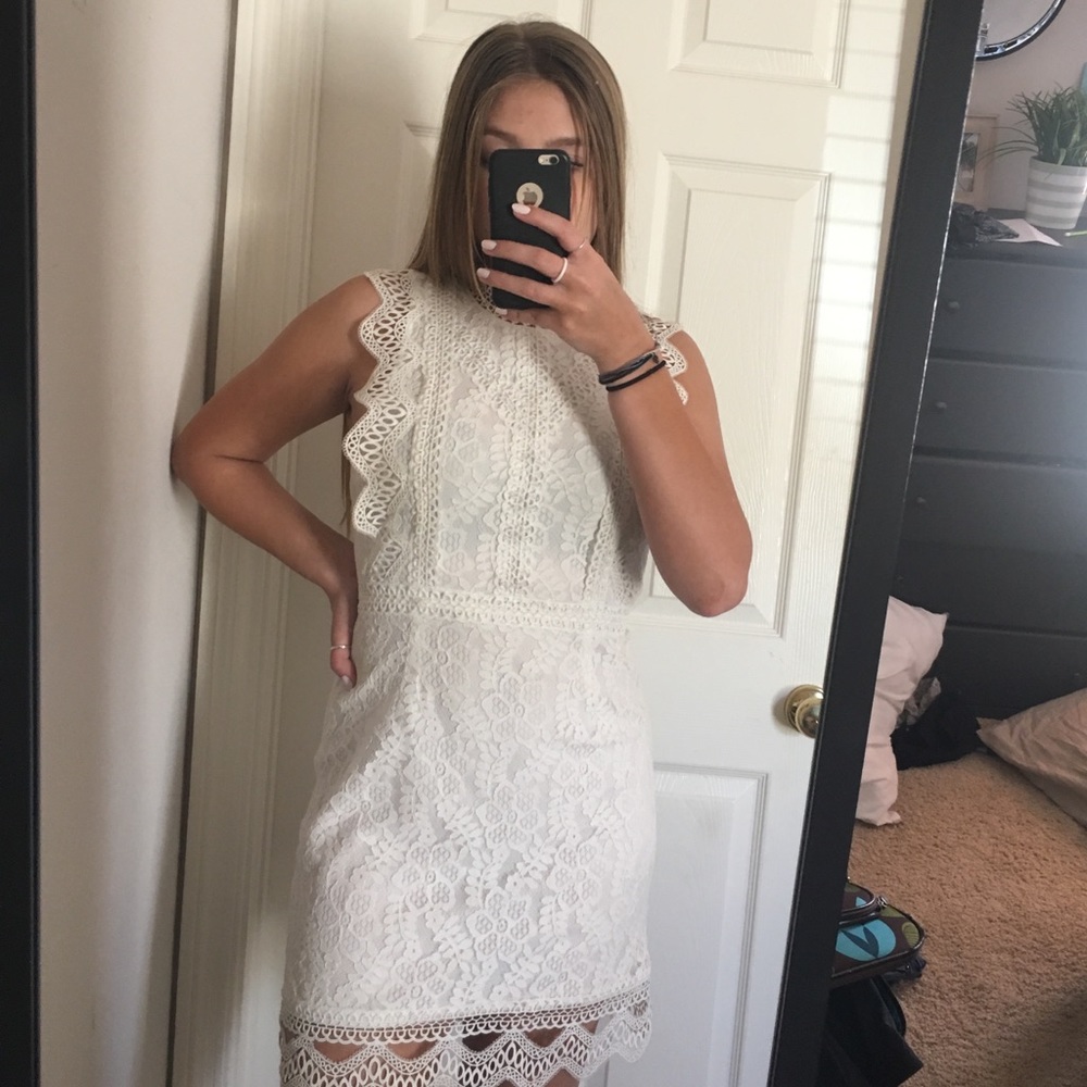 My Sweetheart White Lace Mini Dress